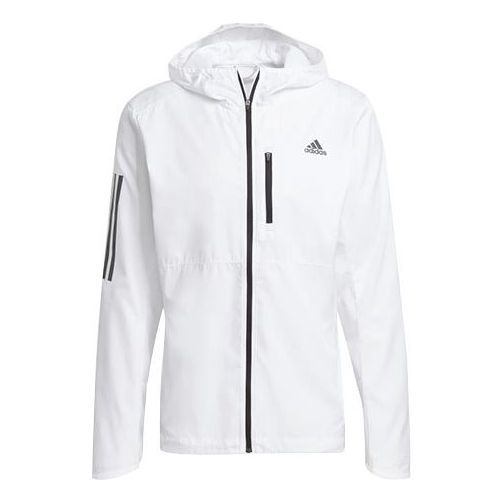 Куртка adidas Own The Run Jkt Running Training Sports Hooded Jacket White, белый
