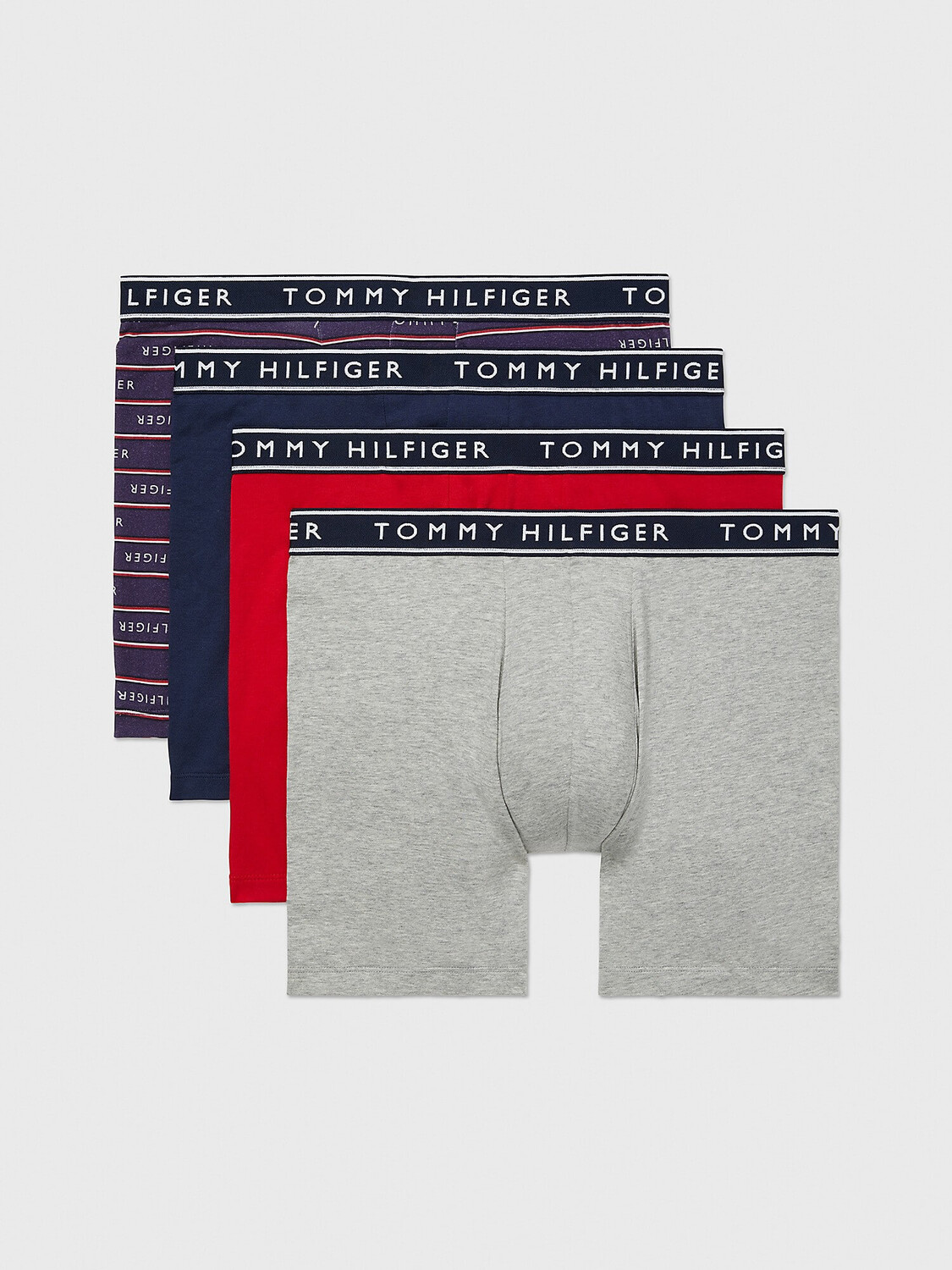 

Набор боксеров Tommy Hilfiger Essential Stretch Cotton, 4 предмета, синий/красный/серый