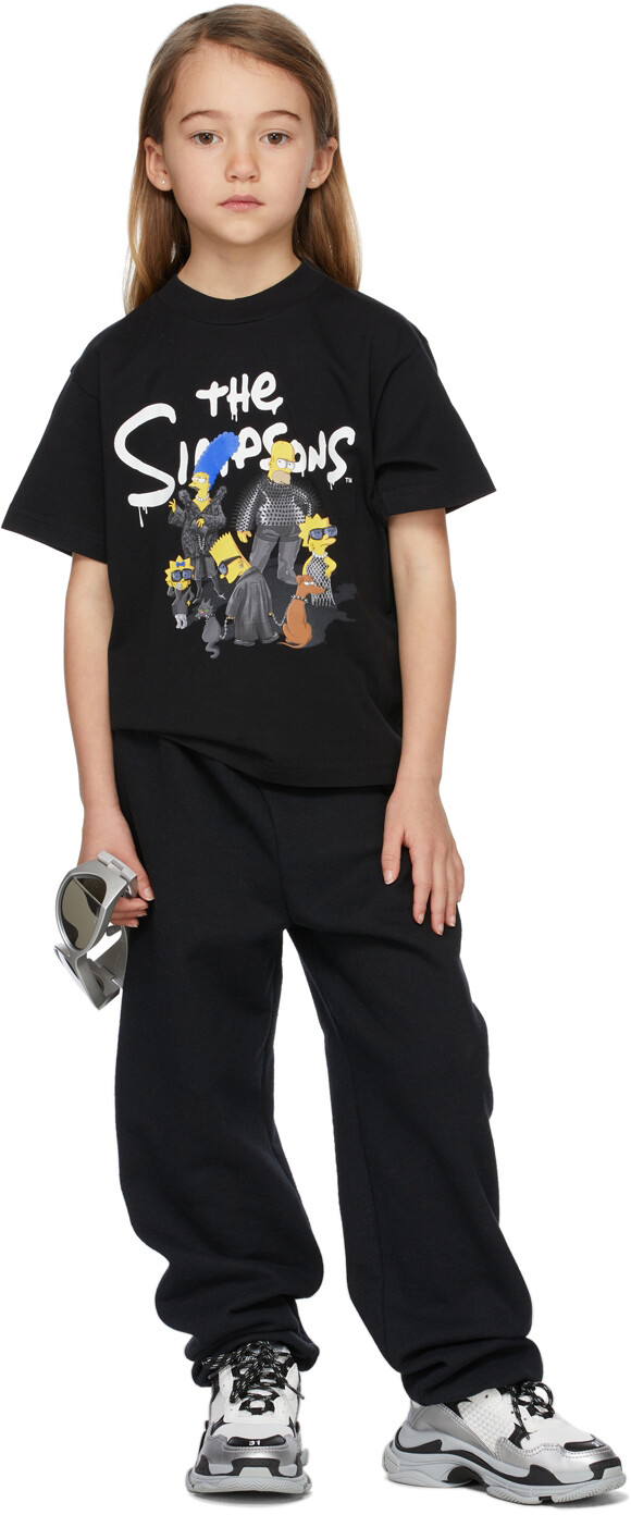 

Детская черная футболка The Simpsons Edition Balenciaga Kids