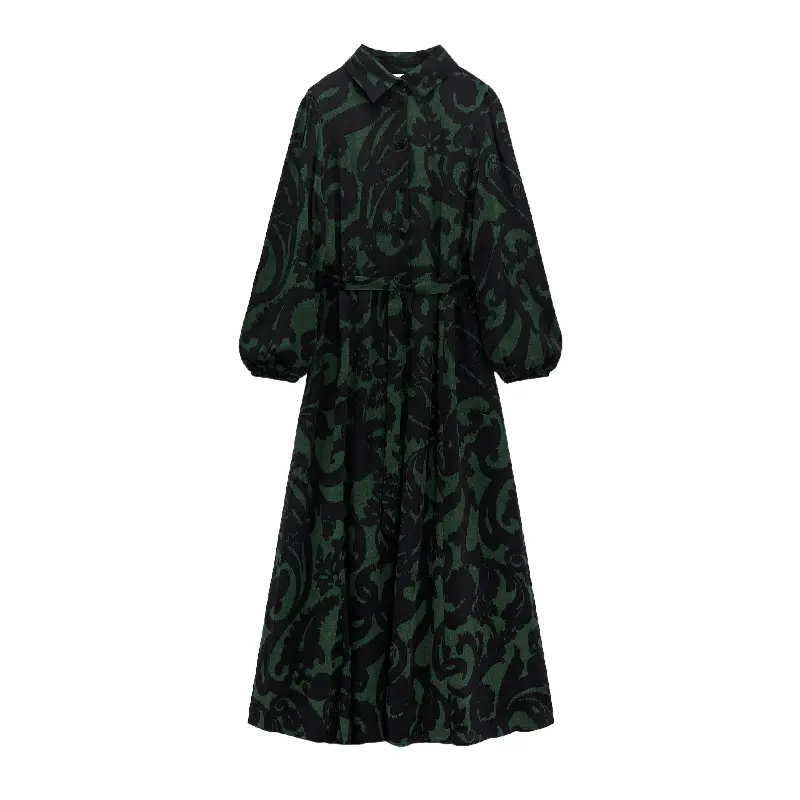 

Платье Zara Long Printed, зеленый