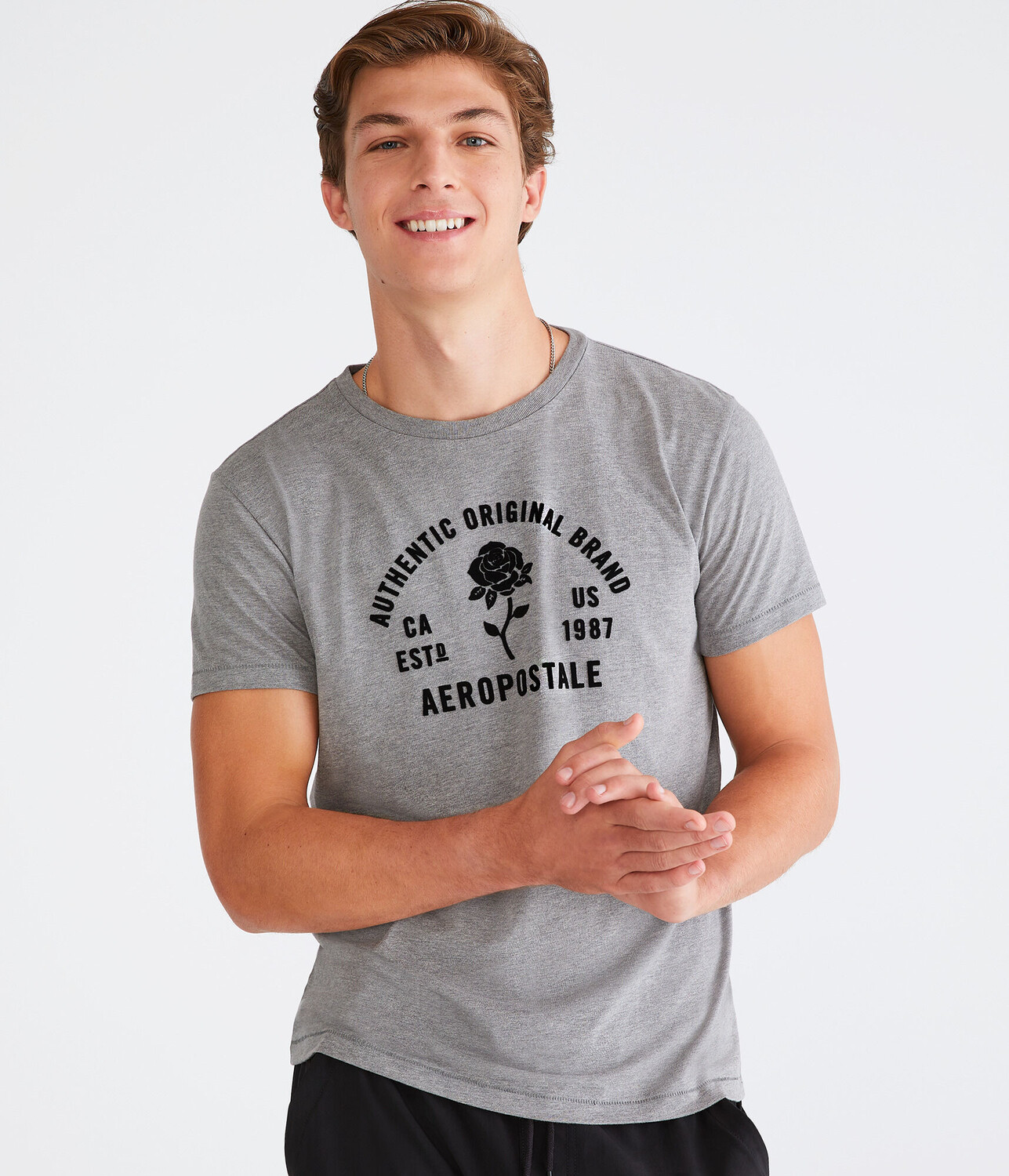 

Футболка Rose с флокированным рисунком Aeropostale, серый