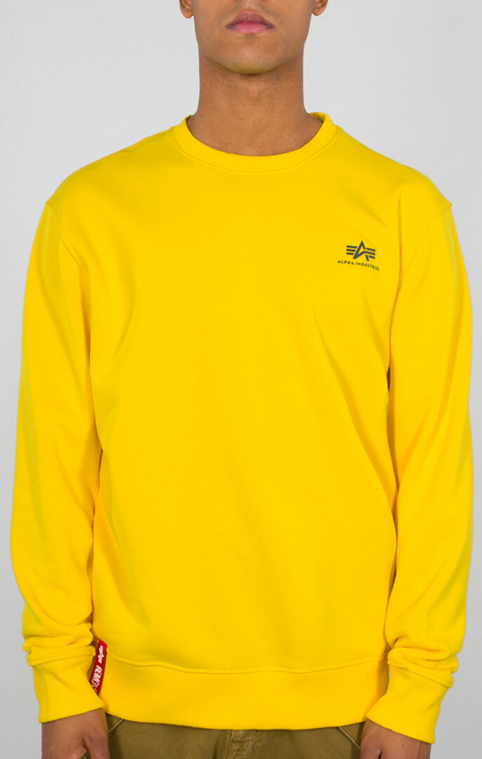 

Толстовка Alpha Industries Basic Small Logo, желто-черная
