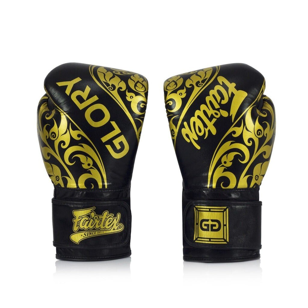 Боксерские перчатки Fairtex x Glory Kickboxing Limited Edition, Velcro, 8 oz., черный