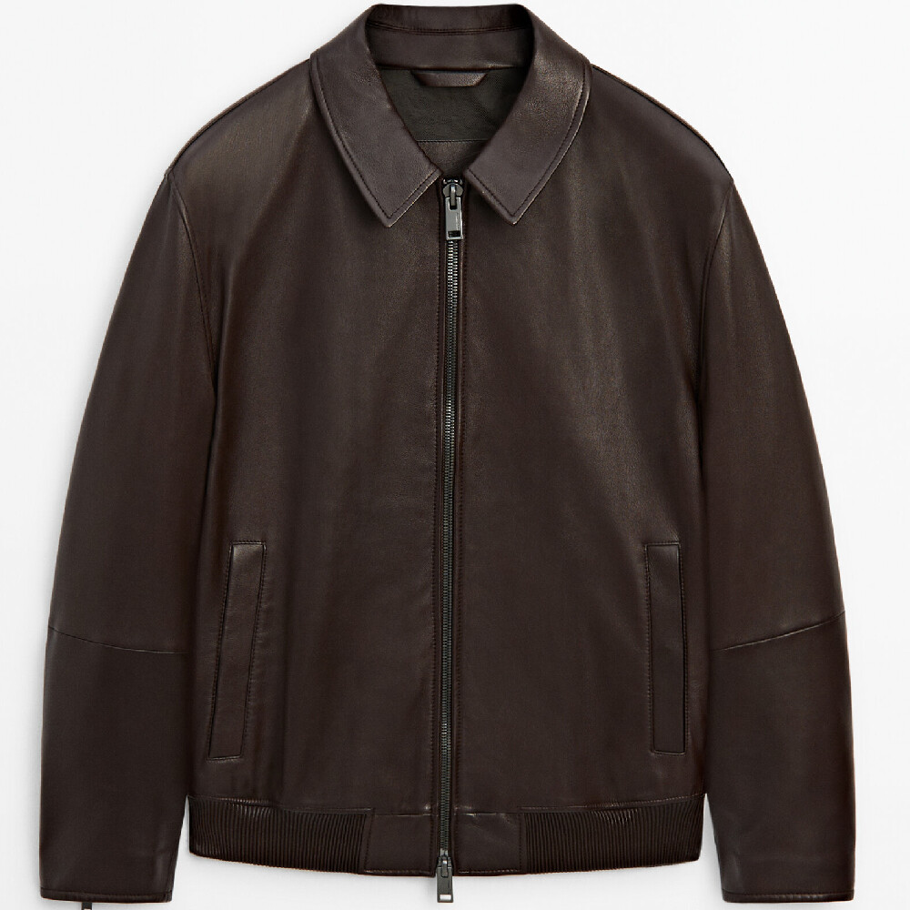 

Куртка Massimo Dutti Brown Nappa Leather, коричневый