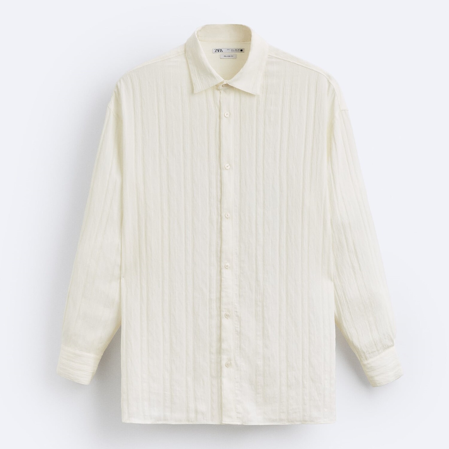 

Рубашка Zara Striped Textured, кремовый