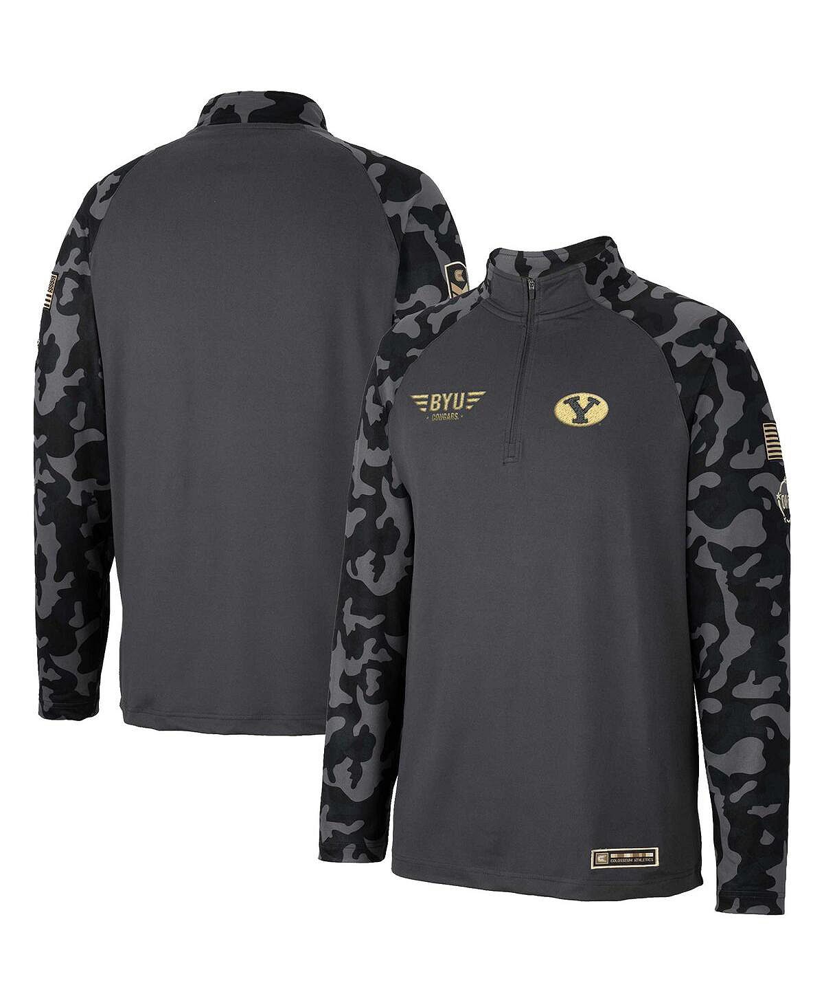 Мужская темно-серая куртка byu cougars oht в стиле милитари appreciation long range raglan с молнией на четверть Colosseum, мульти