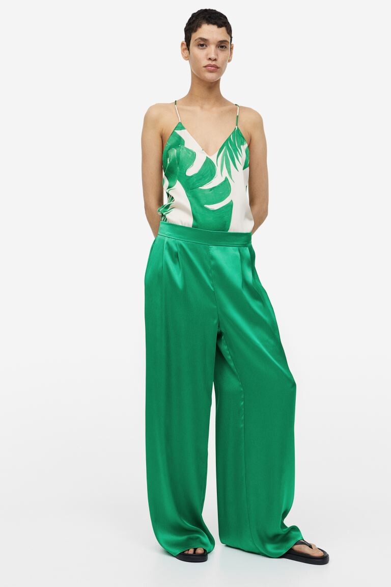 

Широкие брюки H&M, зеленый