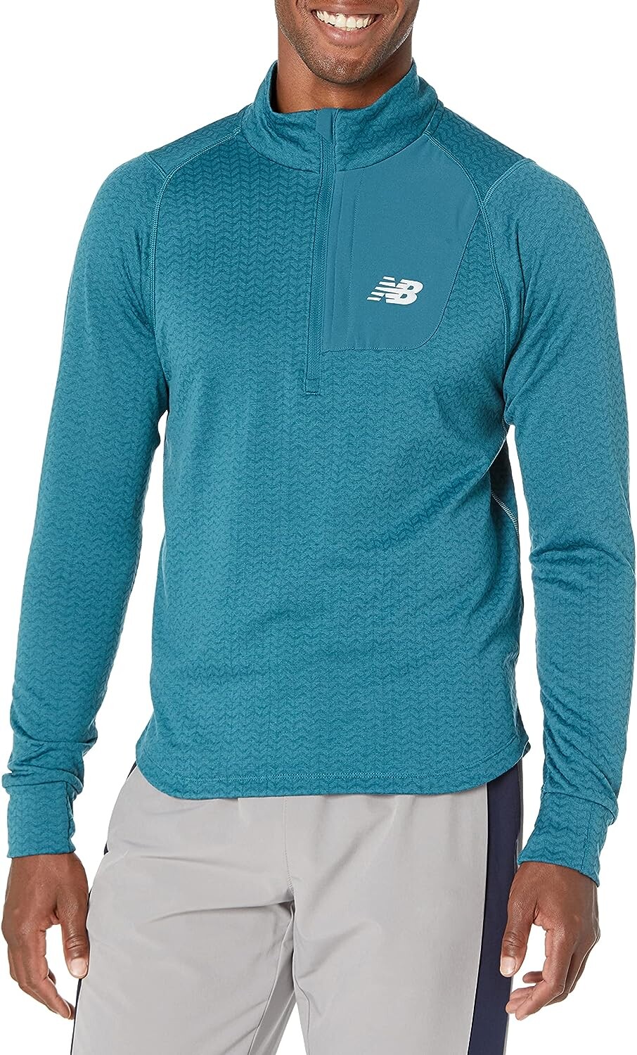 

Лонгслив для бега New Balance Men's Nb Half Zip, голубой