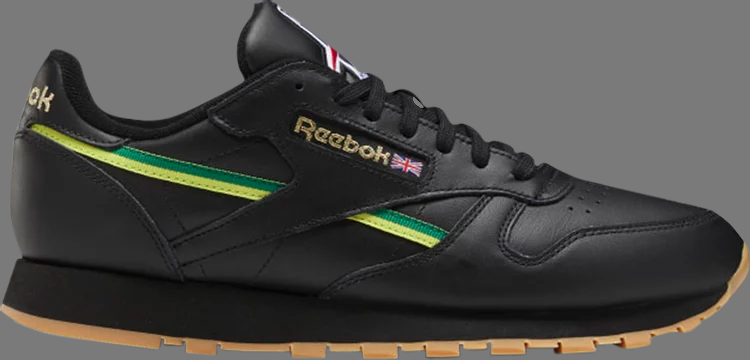 Кроссовки classic leather 'jamaican flag' Reebok, черный - фото