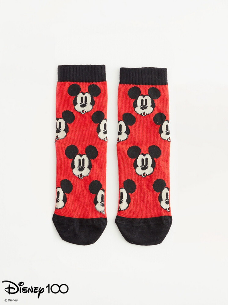 

Красные носки из плотного хлопка Disney 100 Mickey Mouse George., красный