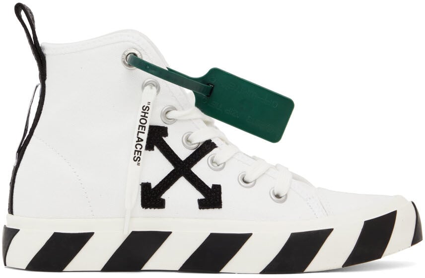 

Белые кроссовки средней высоты на вулканизированной подошве Off-White