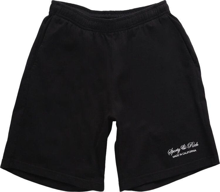 

Шорты Sporty & Rich Script Logo Shorts 'Black/White', черный