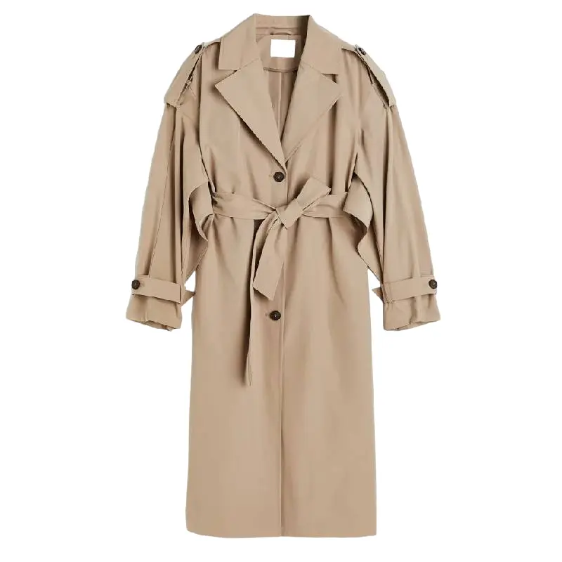 

Тренч-пальто H&M Oversized, бежевый