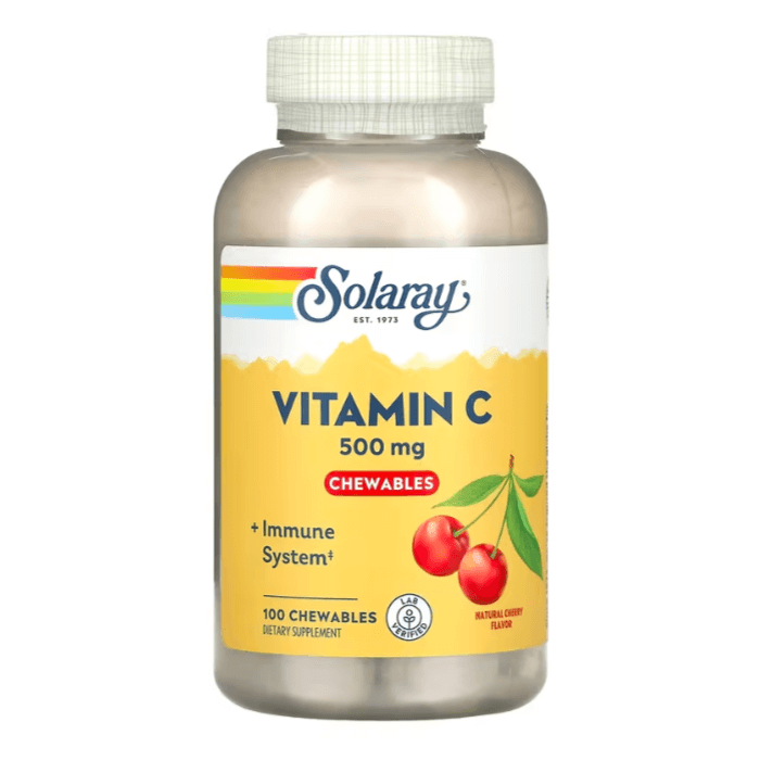 Витамин C Solaray 500 мг, 100 таблеток витамин c solaray 500 мг 100 таблеток
