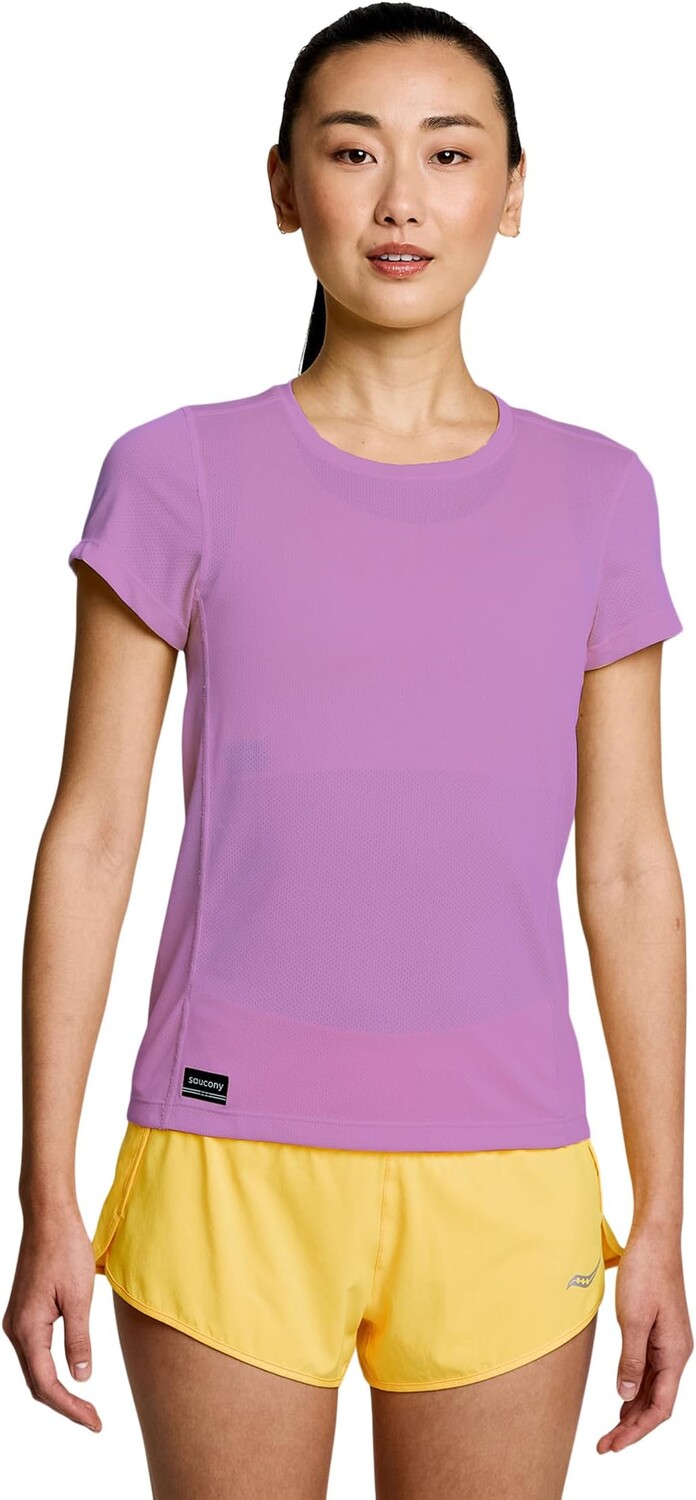 

Рубашка Saucony Stopwatch Short Sleeve, цвет Grape Heather