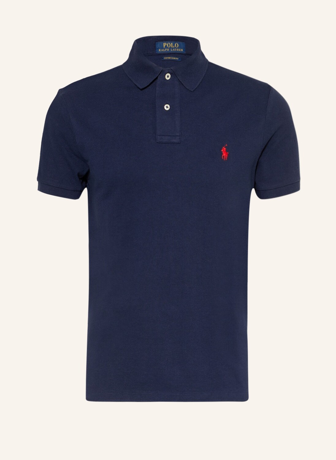 

Рубашка поло POLO RALPH LAUREN Piqué Custom Slim Fit, темно-синий