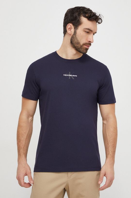 

Хлопковая футболка Calvin Klein Jeans, темно-синий