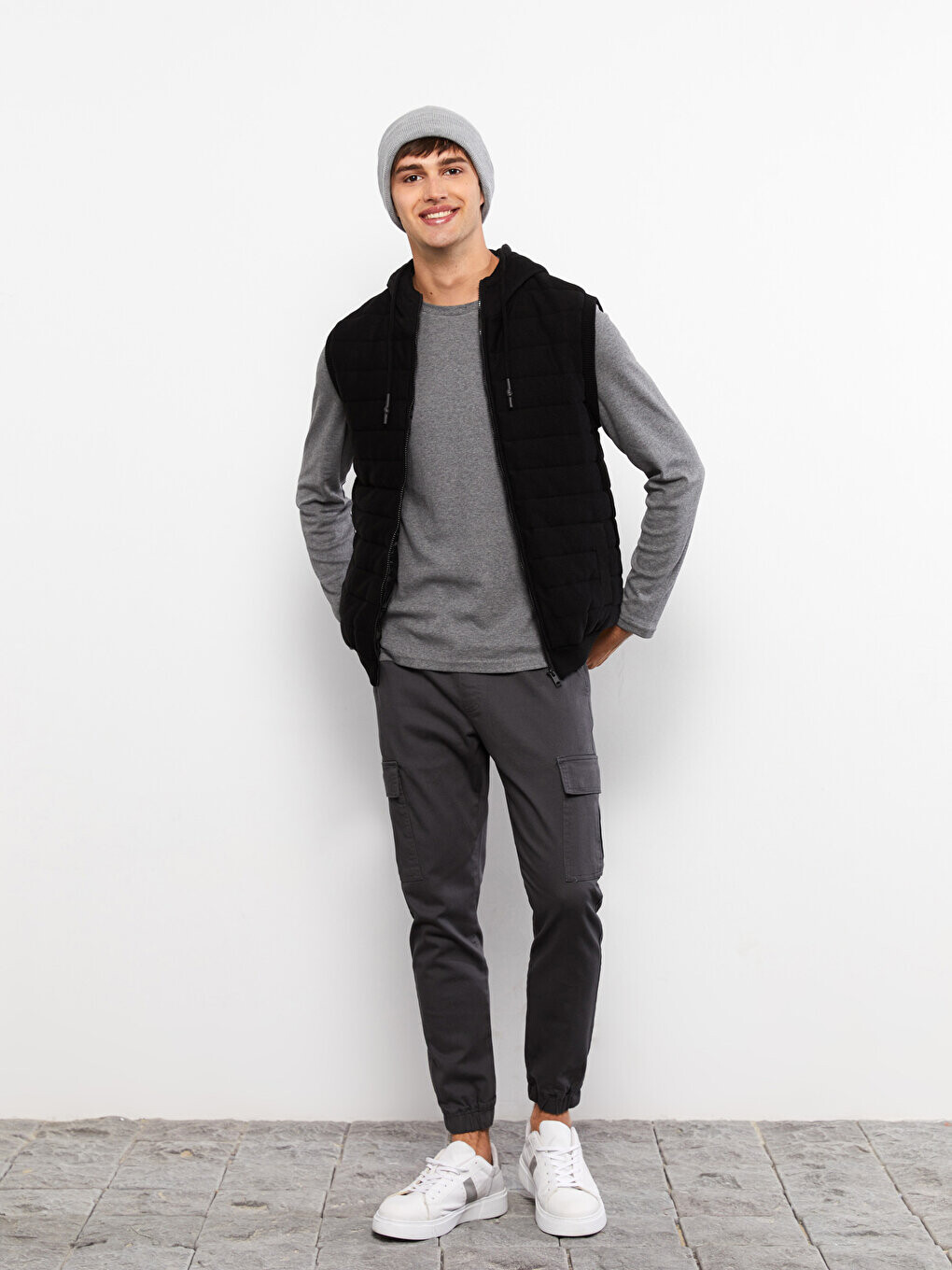 

Мужской трикотажный жилет Slim Fit с капюшоном LCW Casual