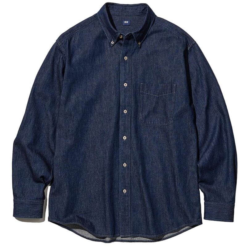 

Рубашка джинсовая Uniqlo, темно-синий