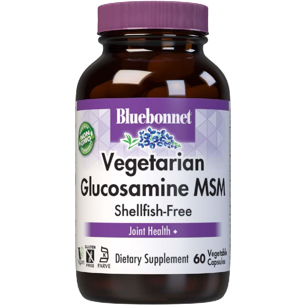 Комплекс витаминов для суставов BlueBonnet Vegetarian Glucosamine Plus MSM Supplement, 60шт. вегетарианские пустые капсулы 1000 шт 000 hpmc целлозы капсулы растительные капсулы таблетки грануальная упаковка