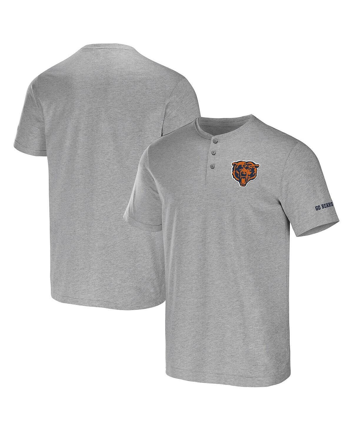 Мужская футболка nfl x darius rucker collection by heather grey chicago bears henley Fanatics, мульти