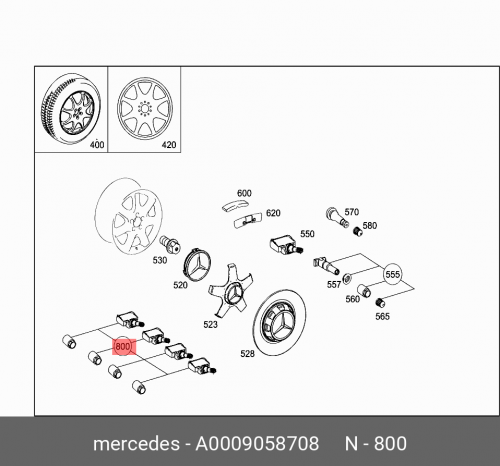 Комплект датчиков давления шин rdk A0009058708 MERCEDES-BENZ датчик давления шины a0009057205 mercedes benz