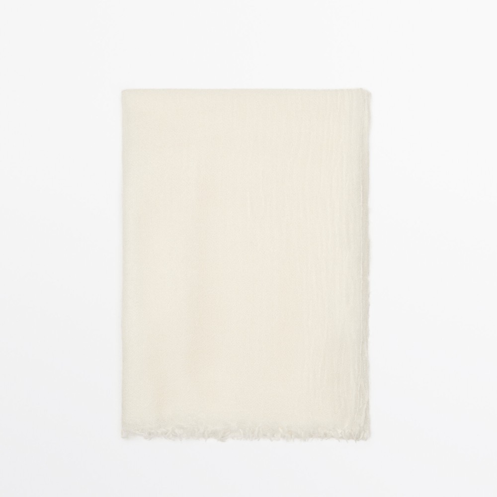 Шарф Massimo Dutti Wool, кремовый шарф burberry check wool кремовый