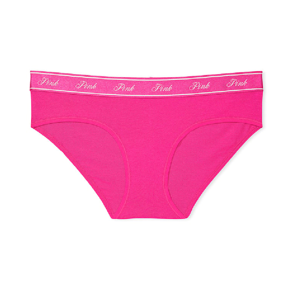 Трусы Victoria's Secret Pink Logo Cotton Hiphugger, розовый