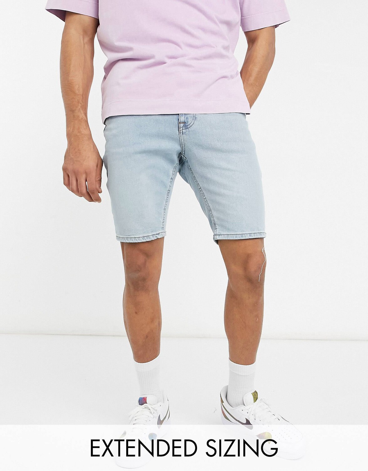 

Джинсовые шорты скинни винтажного голубого оттенка ASOS DESIGN