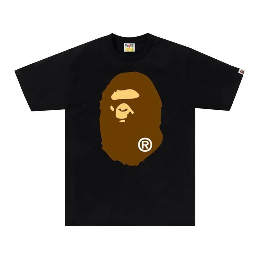 Футболка BAPE Big Ape Head, черный футболка с короткими рукавами и принтом спереди m белый
