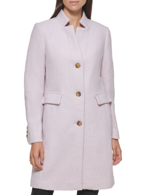 

Пальто из смесовой шерсти из букле DKNY Grey