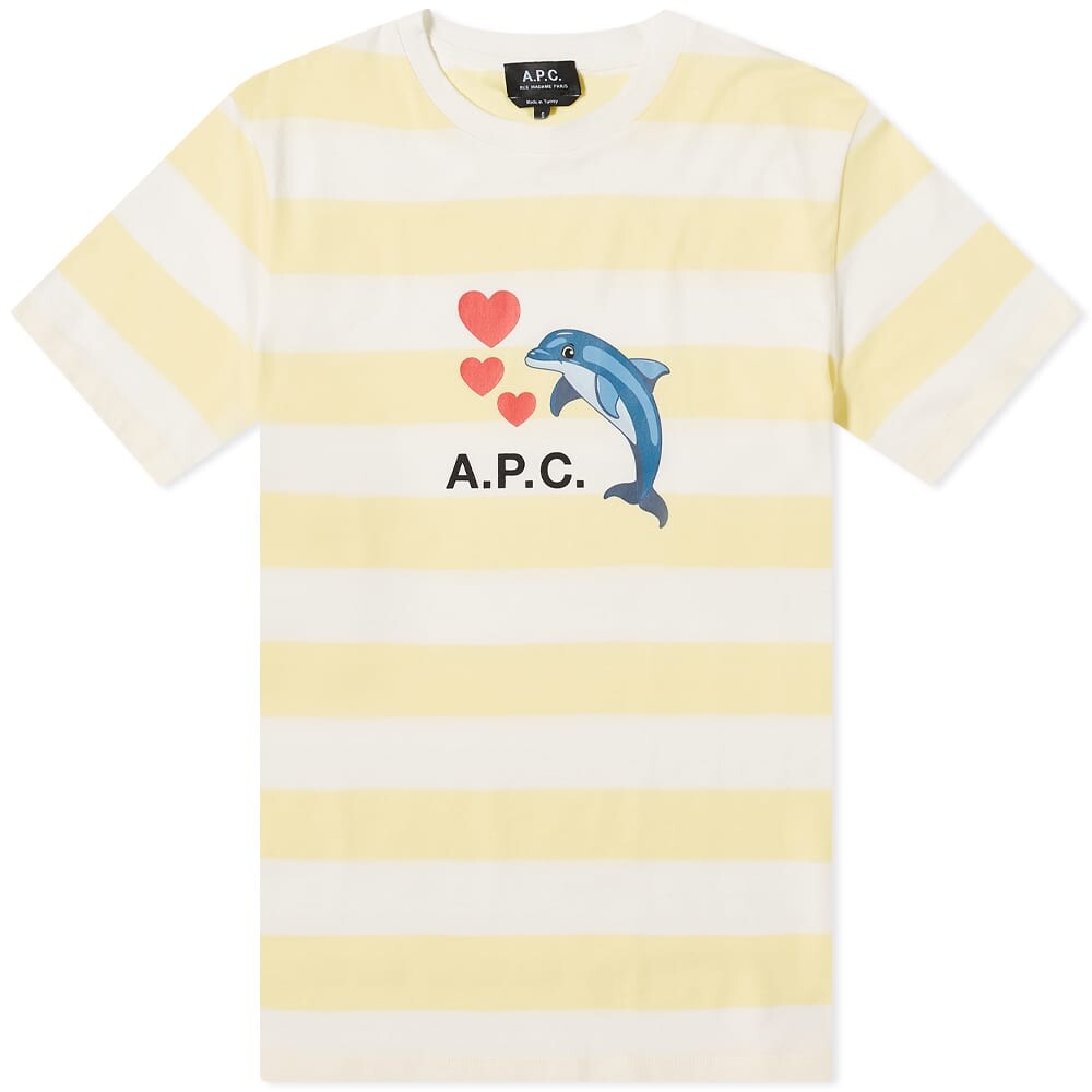 

Футболка A.P.C. Simon Dolphin Logo Stripe Tee