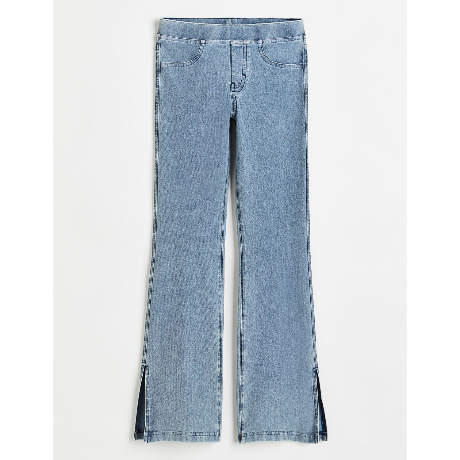 

Расклешенные джеггинсы H&M with slit at hems, светло-синий