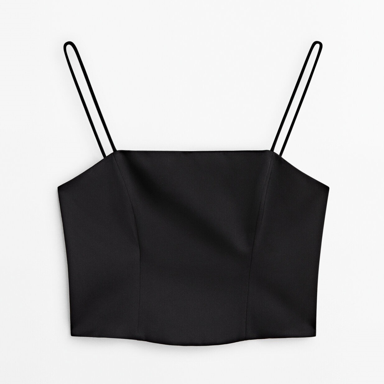 

Топ Massimo Dutti Strappy Satin Crop, черный