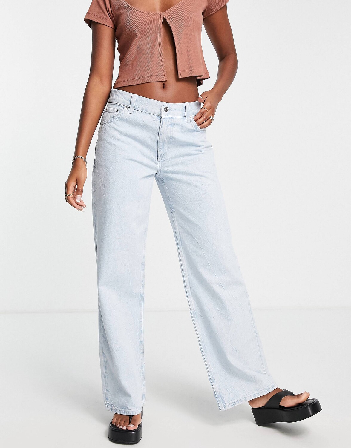 

Синие джинсы свободного покроя ASOS DESIGN