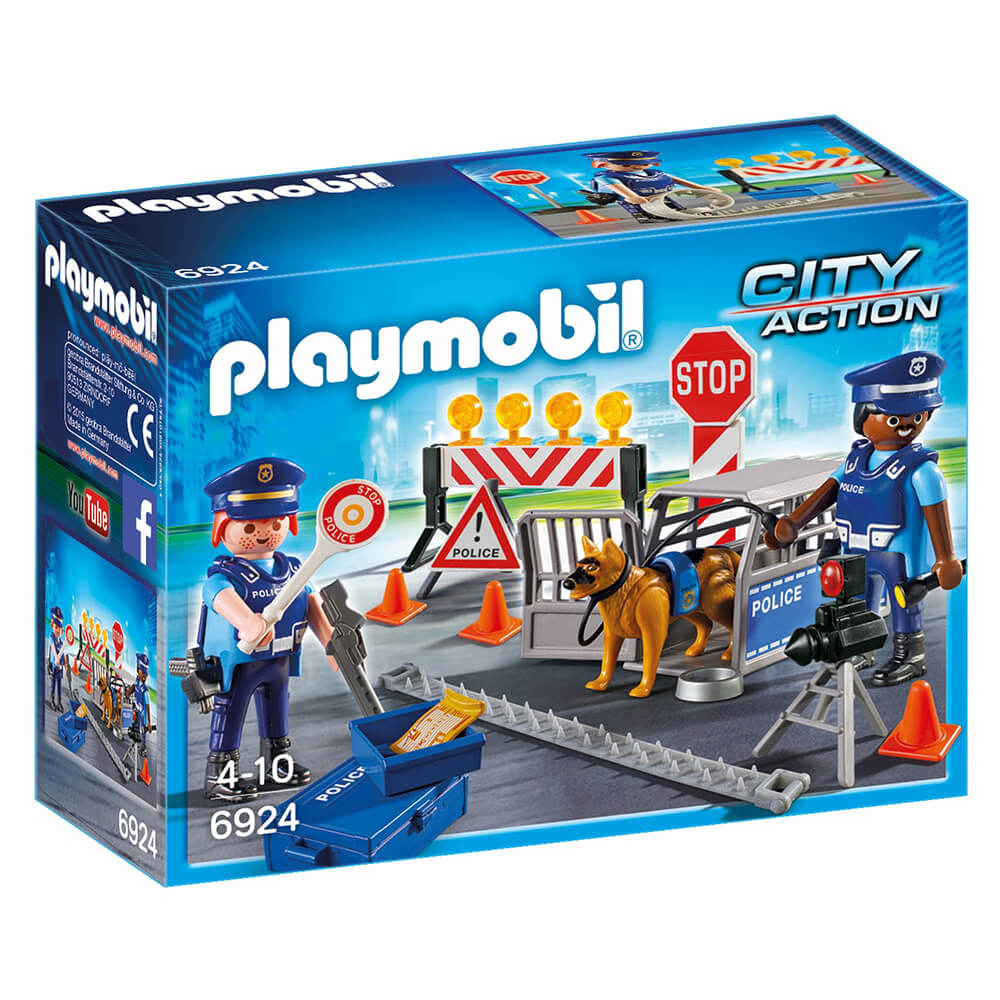 Конструктор Playmobil City Action Police Roadblock конструктор playmobil city action 5399 семья у стойки регистрации