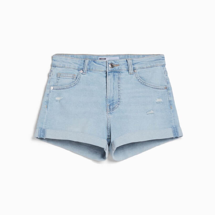 

Шорты Bershka Roll-up Denim, синий