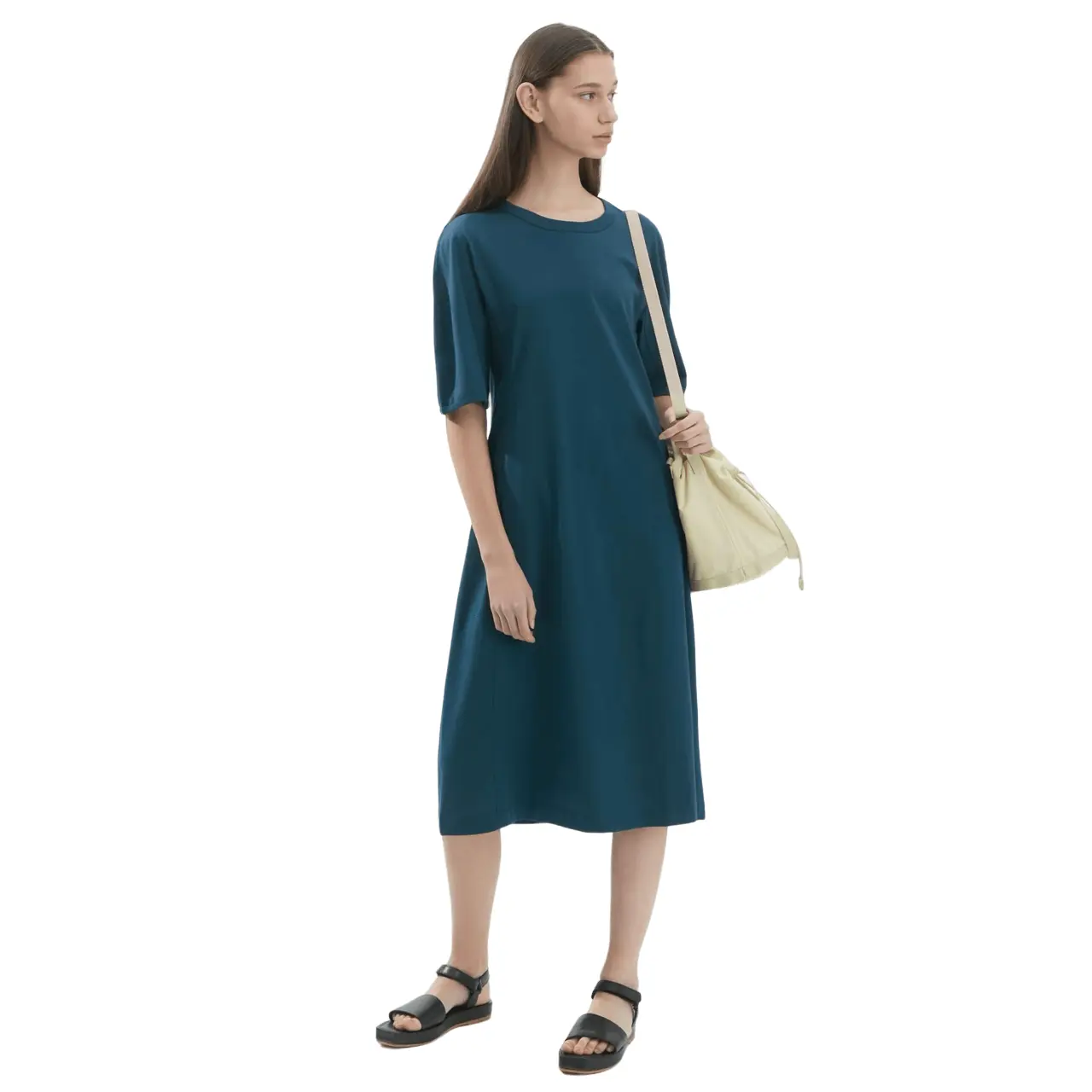 

Платье Uniqlo U Airism Cotton Short Sleeved, синий
