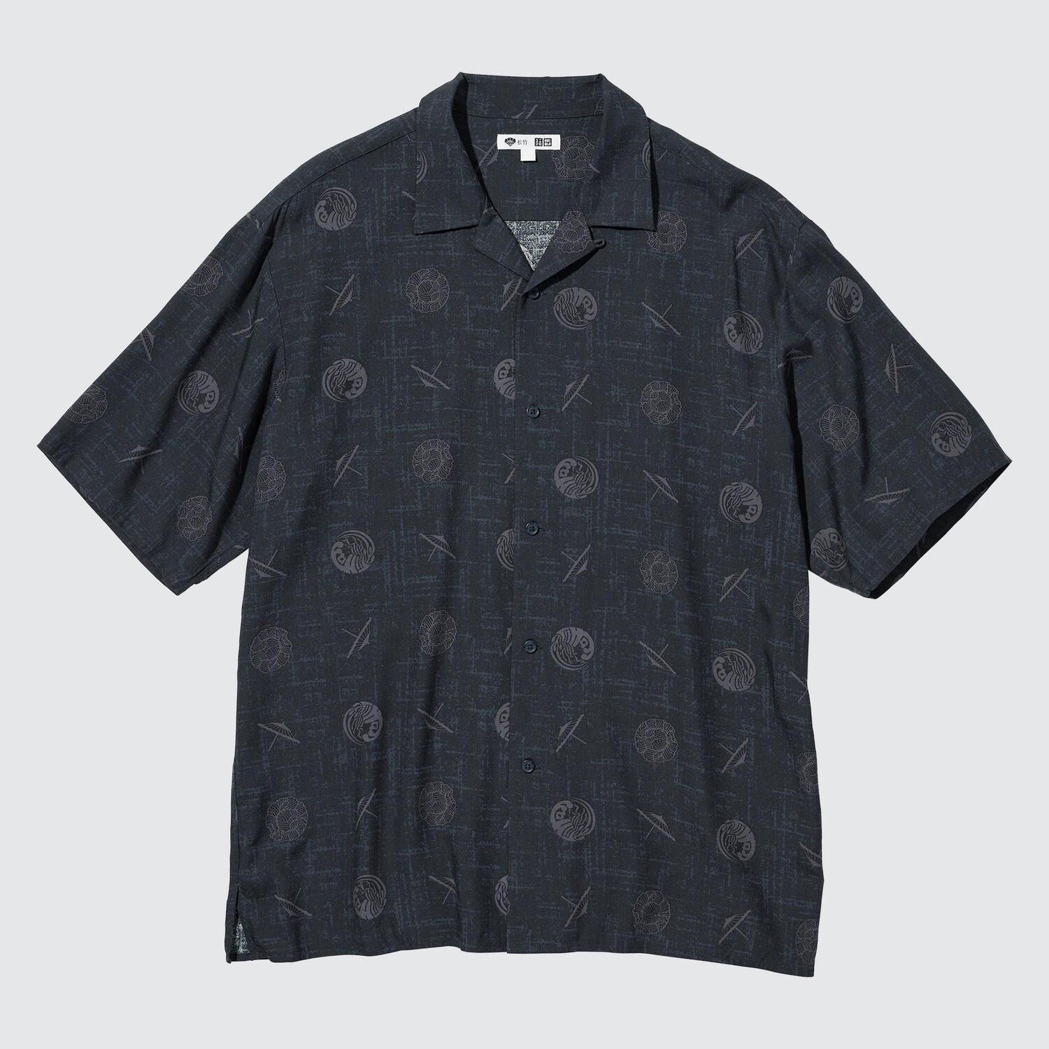 

Рубашка Uniqlo Kabuki Printed Short Sleeved, черный