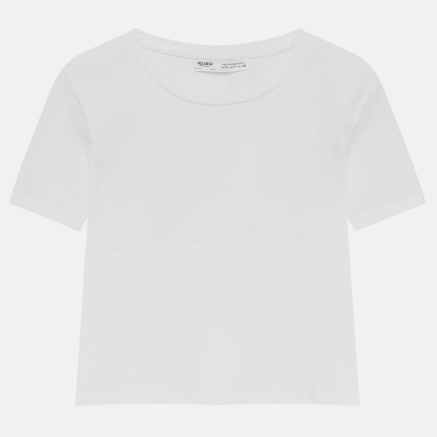 

Футболка Pull&Bear укороченная с короткими рукавами, белый