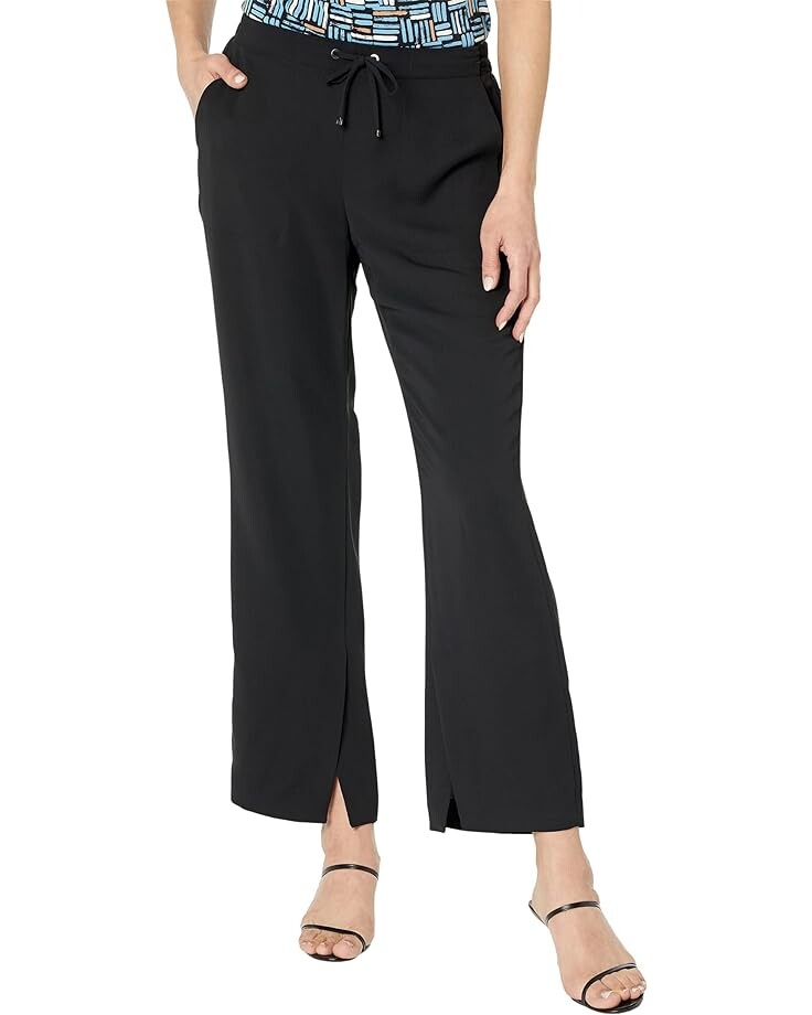 

Брюки NIC+ZOE Matte Satin Split Leg, черный