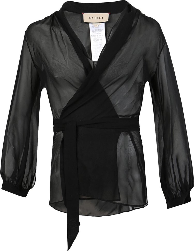 Рубашка Gucci Georgette Shirt Black, черный