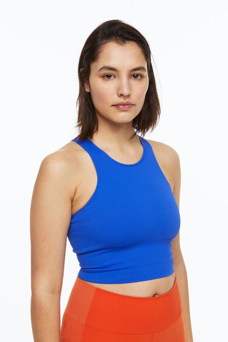 

Спортивное бра DryMove со средней поддержкой H&M, ярко-голубой