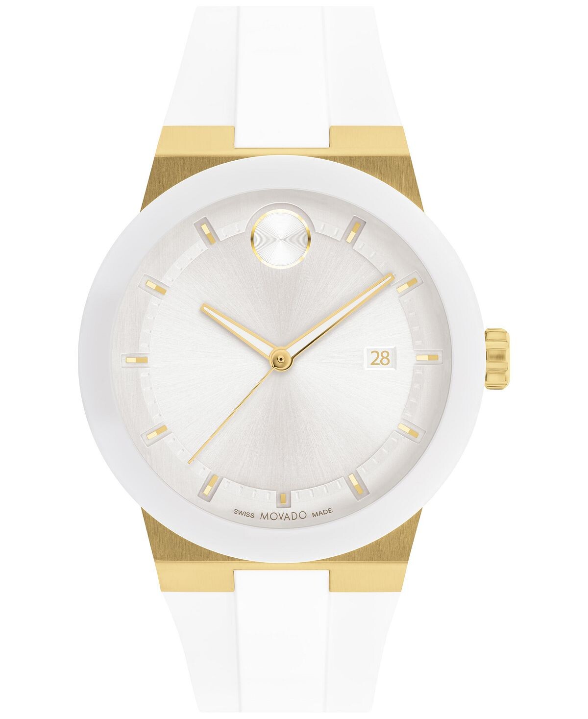 

Мужские часы Swiss Bold Fusion с белым силиконовым ремешком, 42 мм Movado