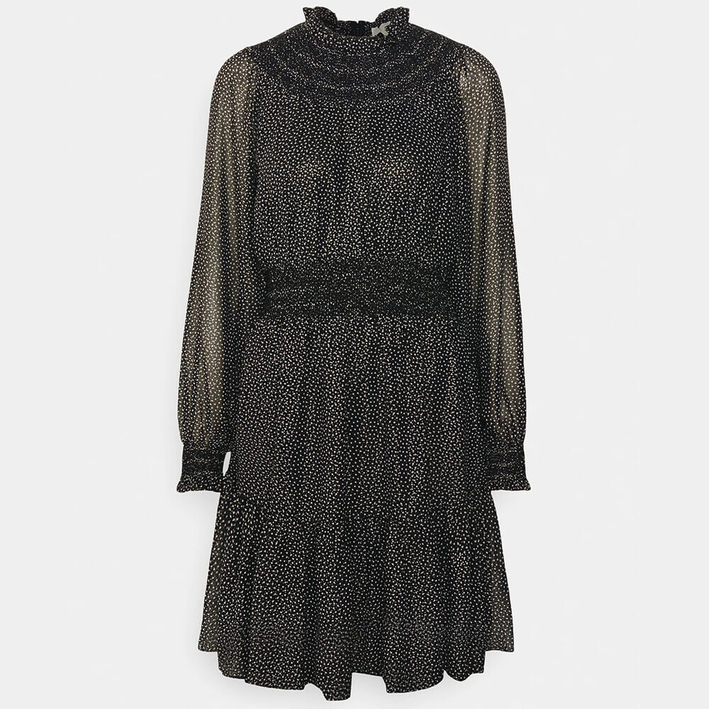 

Платье MICHAEL Michael Kors Dots Smocked Mini, черный/золотой