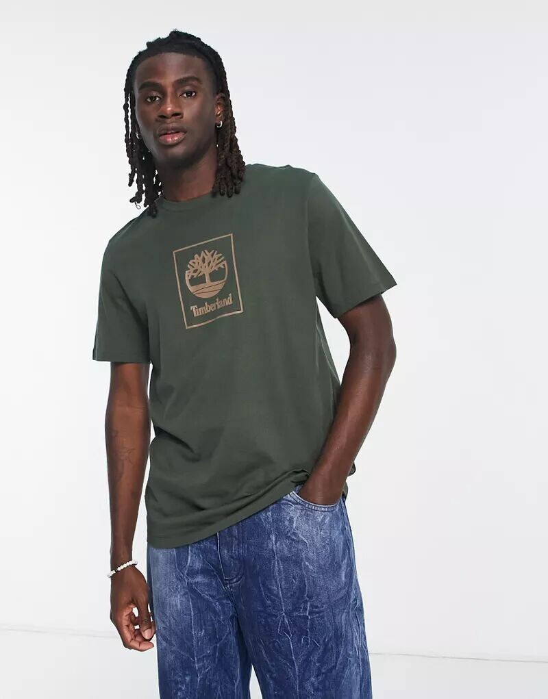 

Зеленая футболка Timberland Stack с логотипом