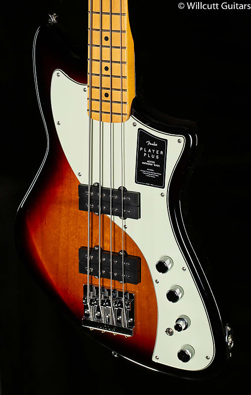 цена Fender Player Plus Active Meteora Bass Maple Fingerboard 3-Color Sunburst Bass Guitar - MX21563102-9.35 lbs