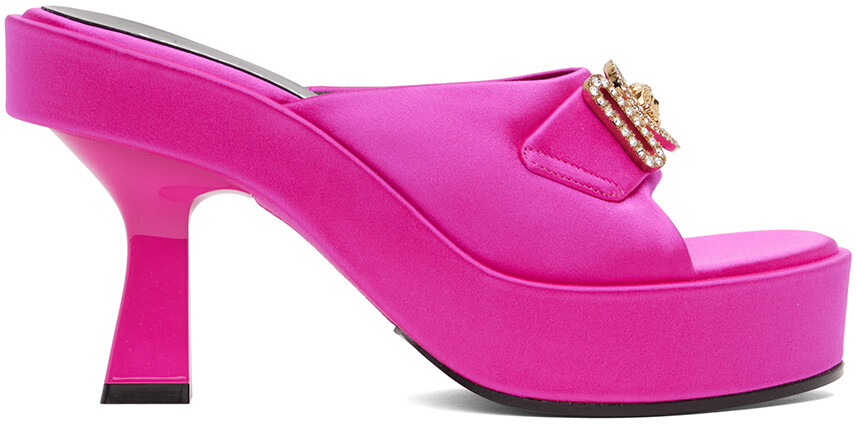 

Розовые мюли Medusa Biggie с кристаллами Versace
