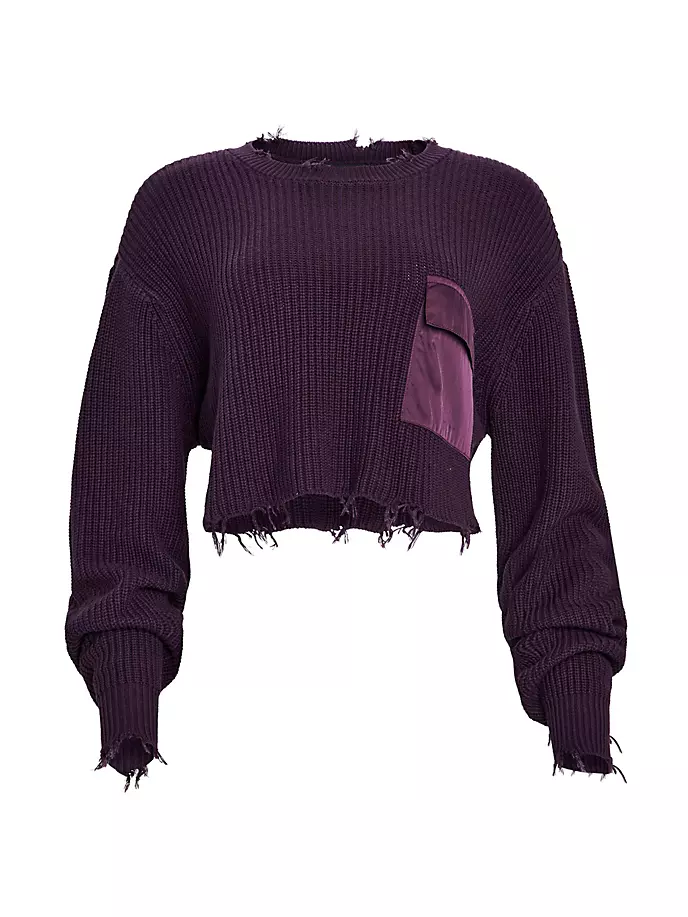 Укороченный свитер средней длины Devin Ser.O.Ya, баклажан свитер gaialuna средней длины размер 106 черный