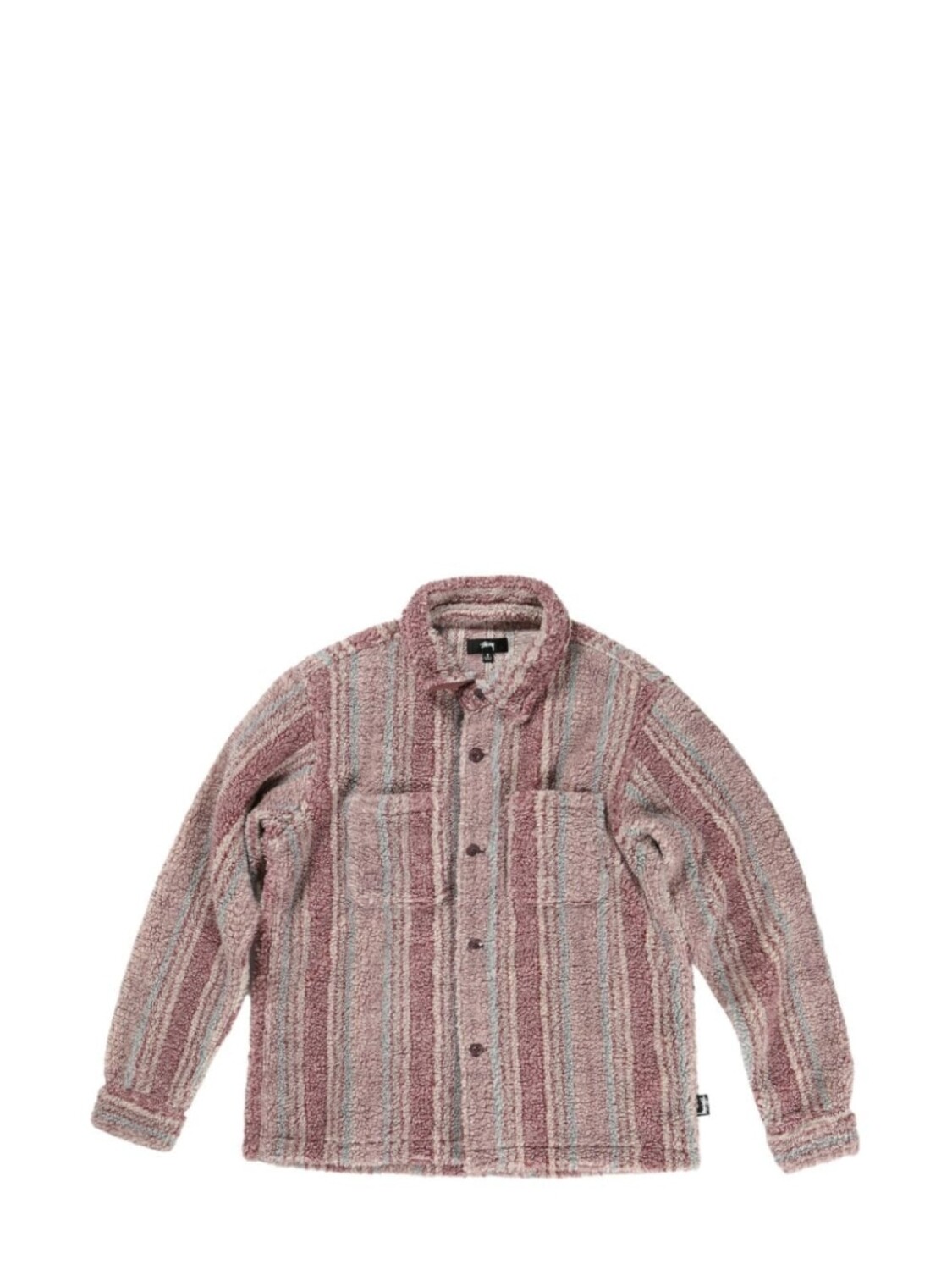 

Stüssy полосатая рубашка из шерпы, розовый